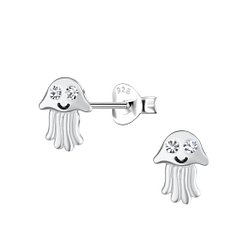 Silver Jellyfish Stud Earrings - 21108 Silver Jellyfish Stud Earrings - 21108