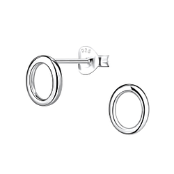 Silver Oval Stud Earrings - Wholesale - 21132 Silver Oval Stud Earrings - Wholesale - 21132