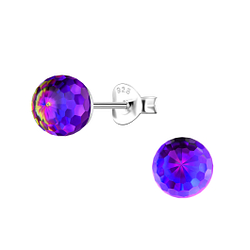 6mm Disco Ball Silver Stud Earrings - 21176