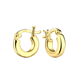 10mm Silver French Lock Hoop Earrings - 21166