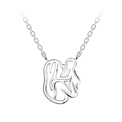 Silver Mom and Baby Necklace - 21144