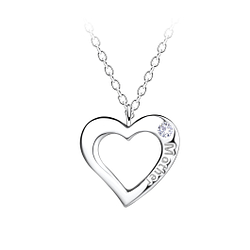 Silver Mother Heart Necklace - 21116
