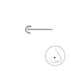 Silver Moon Nose Stud - 21191