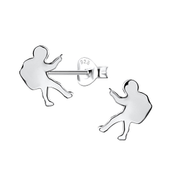 Silver Astronaut Stud Earrings - Wholesale - 21381 Silver Astronaut Stud Earrings - Wholesale - 21381
