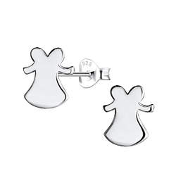 Silver Bell Stud Earrings - 21282