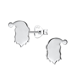 Silver Santa Claus Stud Earrings - 21384 Silver Santa Claus Stud Earrings - 21384