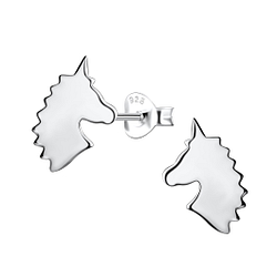 Silver Unicorn Stud Earrings - 21386 Silver Unicorn Stud Earrings - 21386