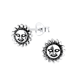 Silver Sun Stud Earrings - 21321