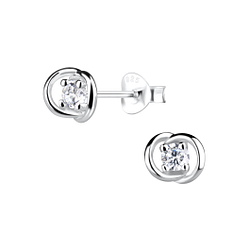 Silver Geometric Stud Earrings - 21401