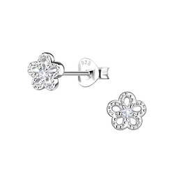 Silver Flower Stud Earrings - Wholesale - 21290 Silver Flower Stud Earrings - Wholesale - 21290