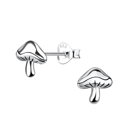 Silver Mushroom Stud Earrings - 21421 Silver Mushroom Stud Earrings - 21421