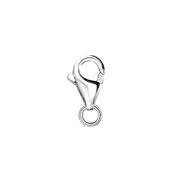 Silver Lobster Lock with 3mm Open Hoop - Pack of 5 Pieces - 21342