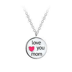 Silver Love Mom Necklace - 21296
