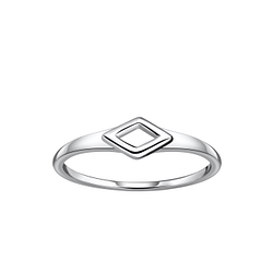 Silver Diamond Shaped Ring - 21308