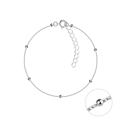 18cm Silver Satellite Bracelet with Extension - 21446