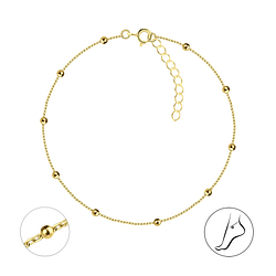 25cm Silver Satellite Anklet with Extension - 21445