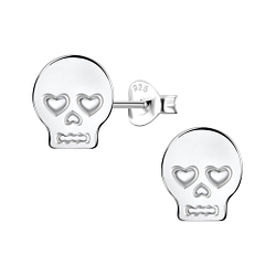Silver Skull Stud Earrings - 21539 Silver Skull Stud Earrings - 21539