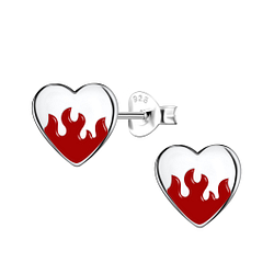 Silver Heart Stud Earrings - 21524 Silver Heart Stud Earrings - 21524