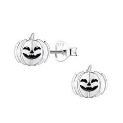 Silver Pumpkin Stud Earrings - 21528 Silver Pumpkin Stud Earrings - 21528