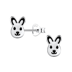 Silver Rabbit Stud Earrings - 21529