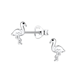 Silver Flamingo Stud Earrings - 21531