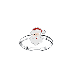 Silver Santa Adjustable Ring - 20783