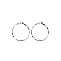 15mm Silver Wire Hoop Earrings - Pack of 5 Pairs - 21551