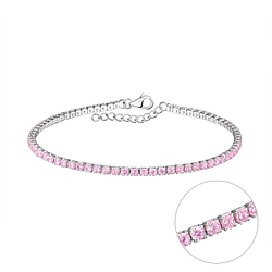 19cm Silver Tennis Bracelet - Wholesale - 21593