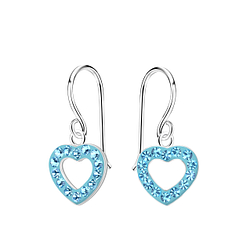 Silver Heart Earrings - 21587
