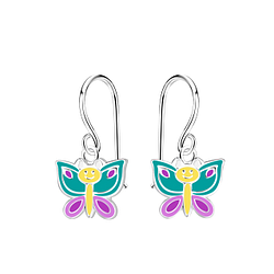 Silver Butterfly Earrings - 21588