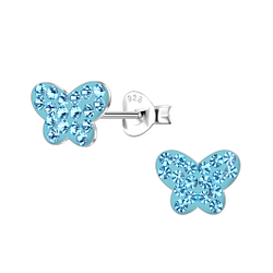 Silver Butterfly Stud Earrings - 21571