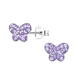 Silver Butterfly Stud Earrings - 21571