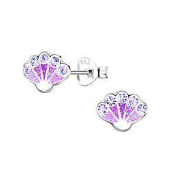 Silver Shell Stud Earrings - 21575