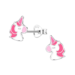 Silver Unicorn Stud Earrings - 21568 Silver Unicorn Stud Earrings - 21568