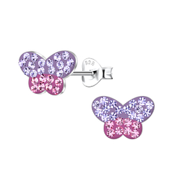 Silver Butterfly Stud Earrings - 21620