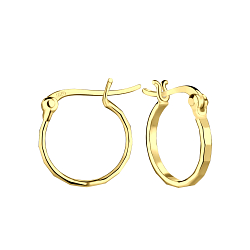 14mm Silver French Hoop Earrings - 21561