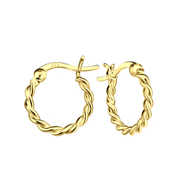 13mm Silver Twisted French Lock Hoop Earrings - 21563