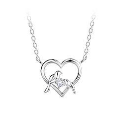 Silver Love Birds Necklace - 21671