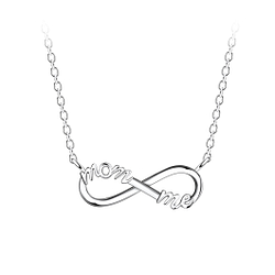 Silver Mom and Me Infinity Necklace - 21673