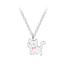 Silver Cat Necklace - 21603