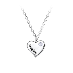 Silver Daughter Heart Necklace - 21675