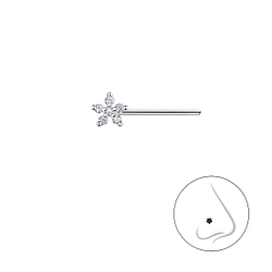 Silver Flower Nose Stud - 21572