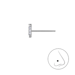 Silver Bar Nose Stud - 21573