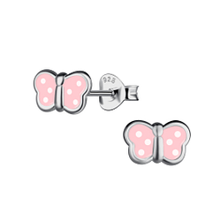 Silver Butterfly Stud Earrings - 21718