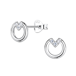 Silver Geometric Stud Earrings - 21704 Silver Geometric Stud Earrings - 21704