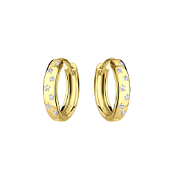 Silver Star Huggie Earrings - 21474