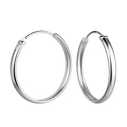 24mm Silver Hoop Earrings - 21695