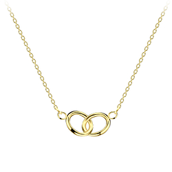Silver Double Circle Necklace - 21709