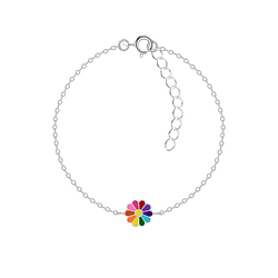 Silver Daisy Flower Bracelet - 21868
