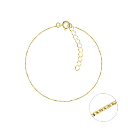 18cm Silver Diamond Cut Cable Bracelet - 21779